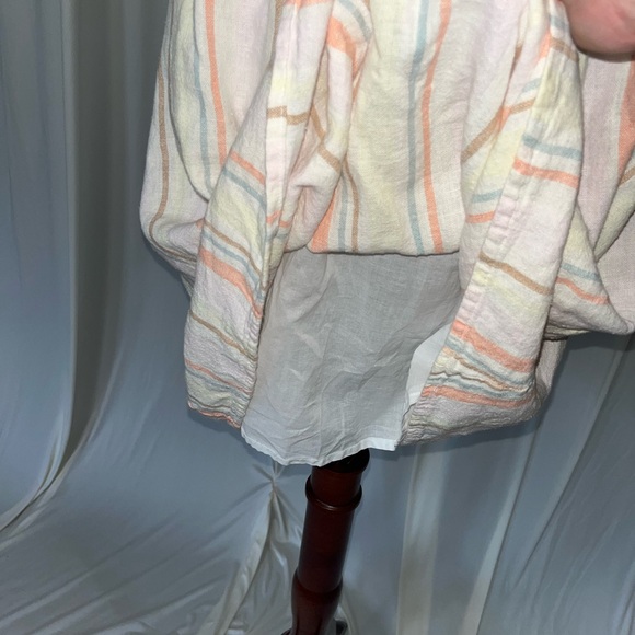 Pastel Striped Linen Blend Smocked Mini Dress from Bobi Los Angeles - Picture 4 of 13